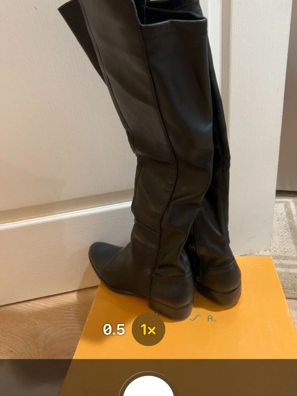 Unisa Black Knee-High Leather Boots for Women